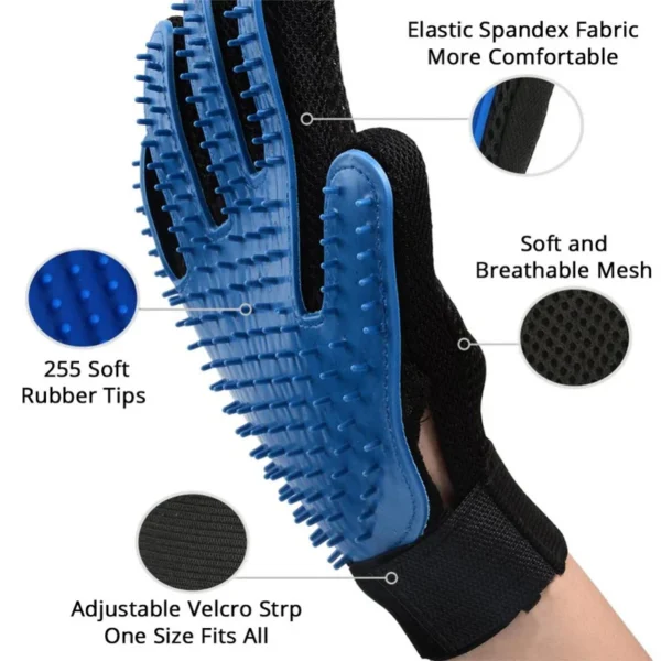 FurCareX-10: Cat Grooming Glove + Pet Hair Deshedding Brush Comb Glove - Image 6
