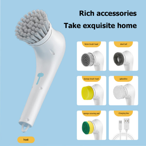 CleanProX-5: Multifunctional Electric Handheld Kitchen Household Dishwashing Brush + Drill Brush Set - Image 7