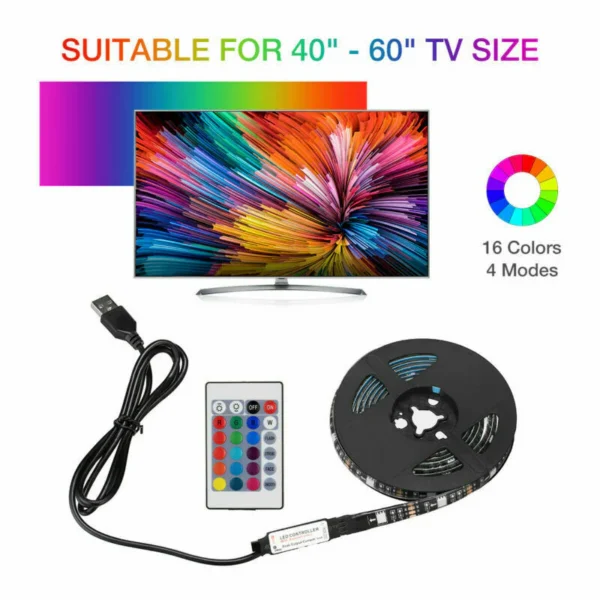 RGB LED Strip | 4x50CM USB 5V - Image 5